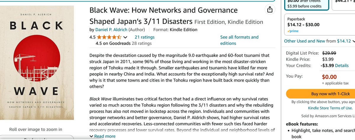My book Black Wave on the ways that networks and governance shape disaster outcomes is the best price: zero dollars!
amazon.com/Black-Wave-Net…