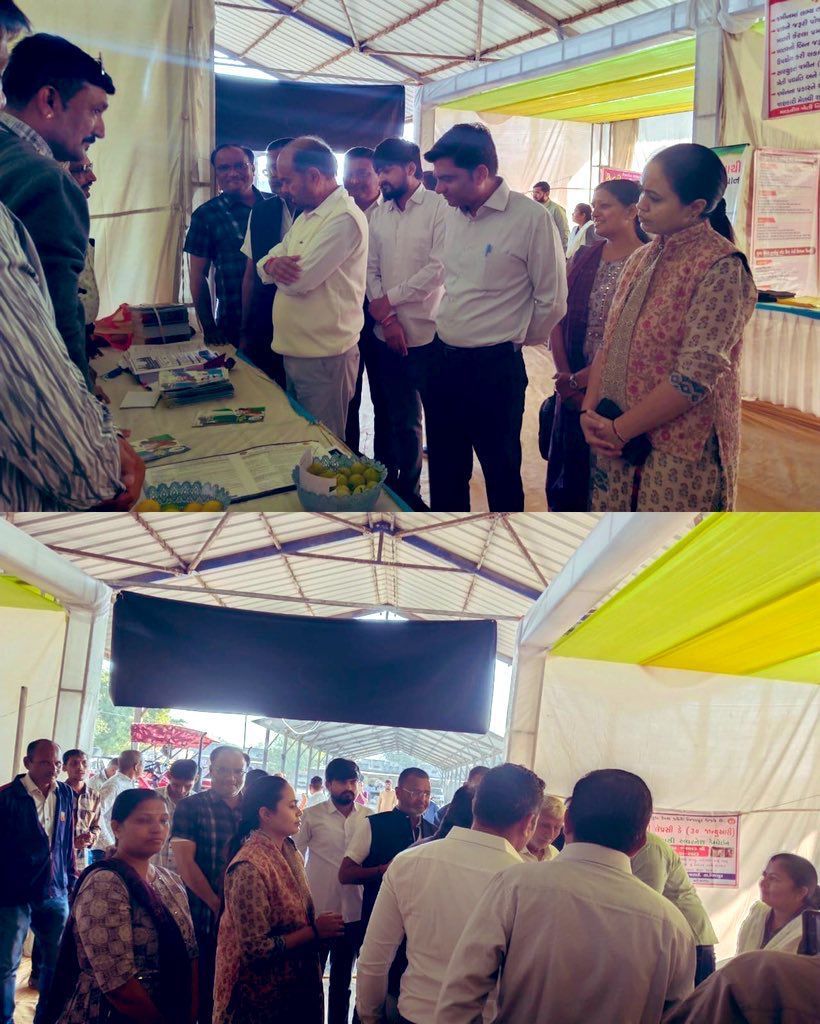 TDO_Vijapur's tweet photo. Today #RaviKrishiMahotsav2024 event organised at Kukarvada APMC, Vijapur in the presences of MLA shri, APMC chairman &amp; other dignitaries, Aims to introduce farmers to modern agricultural methods &amp; tech.

#RaviKrishiMahotsav

@TDO2019
@ddo_mehsana
@CollectorMeh
@CMOGuj
@PMOIndia https://t.co/ytnEqF1kzs
