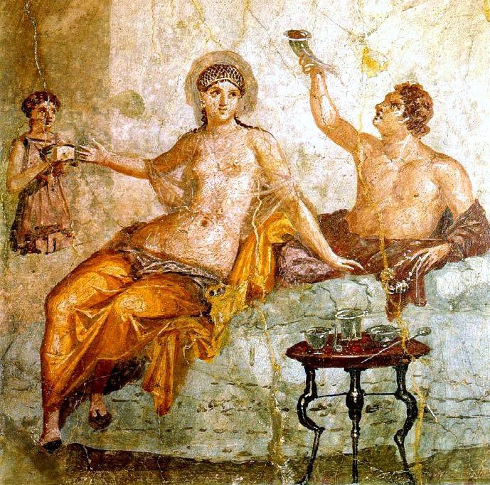 p_historians's tweet photo. Start #FrescoFriday right with a good feast and a relax. Hair nets and drinking horns optional! 

This fresco is from Herculaneum and now held in MAN Napoli. https://t.co/qxihHYbfYB