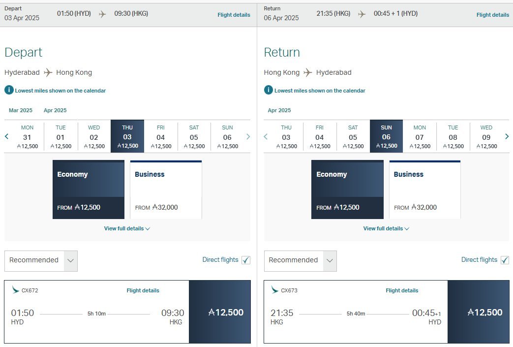 2) Move to Airline Programs at 2:1 ✈️➡️🏆

a) Cathay Pacific (Asia Miles)
Redeem 50k MR Points to get...