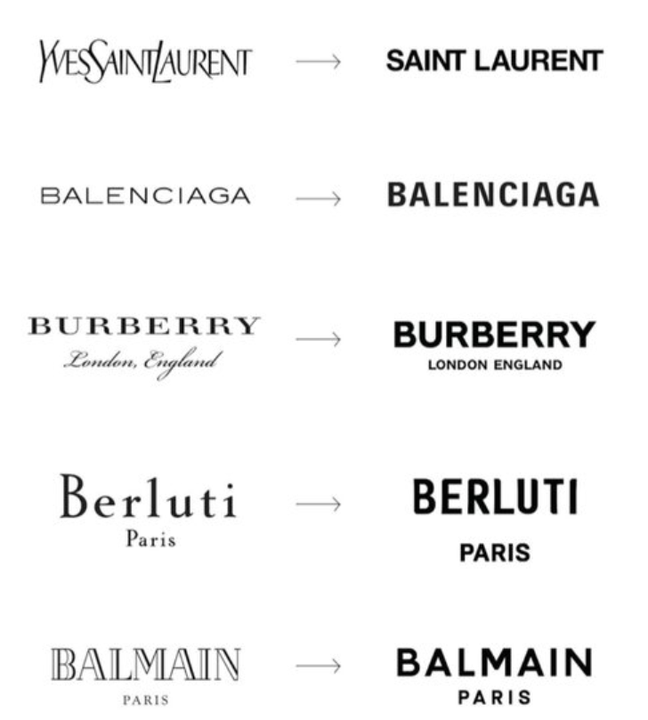 bongtao's tweet photo. ปรากฏการณ์นึงในวงการแบรนดิ้งคือ "Brand-blanding" เกิดจากโลโก้ของแบรนด์ในยุคหลังๆใช้ฟอนต์แบบ sans serif (ฟอนต์ไม่มีเชิง) เยอะขึ้น ทำให้ดูแว้บแรกแล้วเหมือนกันไปหมดโดยเฉพาะวงการแฟชั่น ซึ่งต่างจากโลโก้ในยุคแรกๆที่มักมีความคราฟท์ มีจุดเด่นมากกว่า https://t.co/4I3IC0i4BI