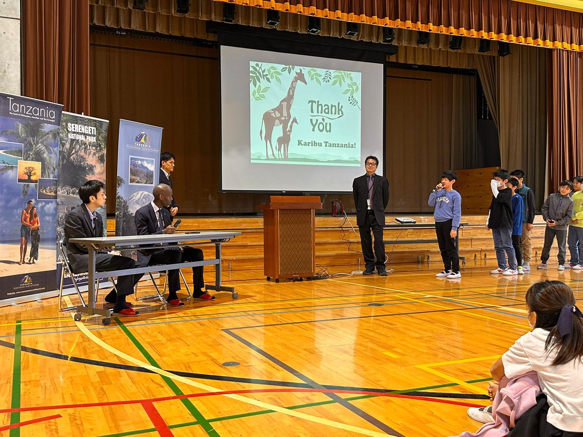 UbaloziJapan's tweet photo. On December 4th, 2024, Embassy officials visited Sakuragaoka Elementary School in Setagaya Ward, Tokyo, for a cross-cultural event and were warmly received by Vice Principal, Mr. Yamano accompanied by several teachers. The event provided an opportunity for 150 students and school staff to explore Tanzania’s geography, culture, food, language, tourist attractions, while also learning basic Swahili phrases.

During the Q&A session, students engaged actively, asking questions in both Japanese and English to explore the similarities and differences between the two countries while gaining insights into the role of the Embassy and its diplomatic staff. The students also presented a group project showcasing how Japanese people celebrate the four seasons, focusing on seasonal foods, traditions, and festivals.

@mfa_tanzania