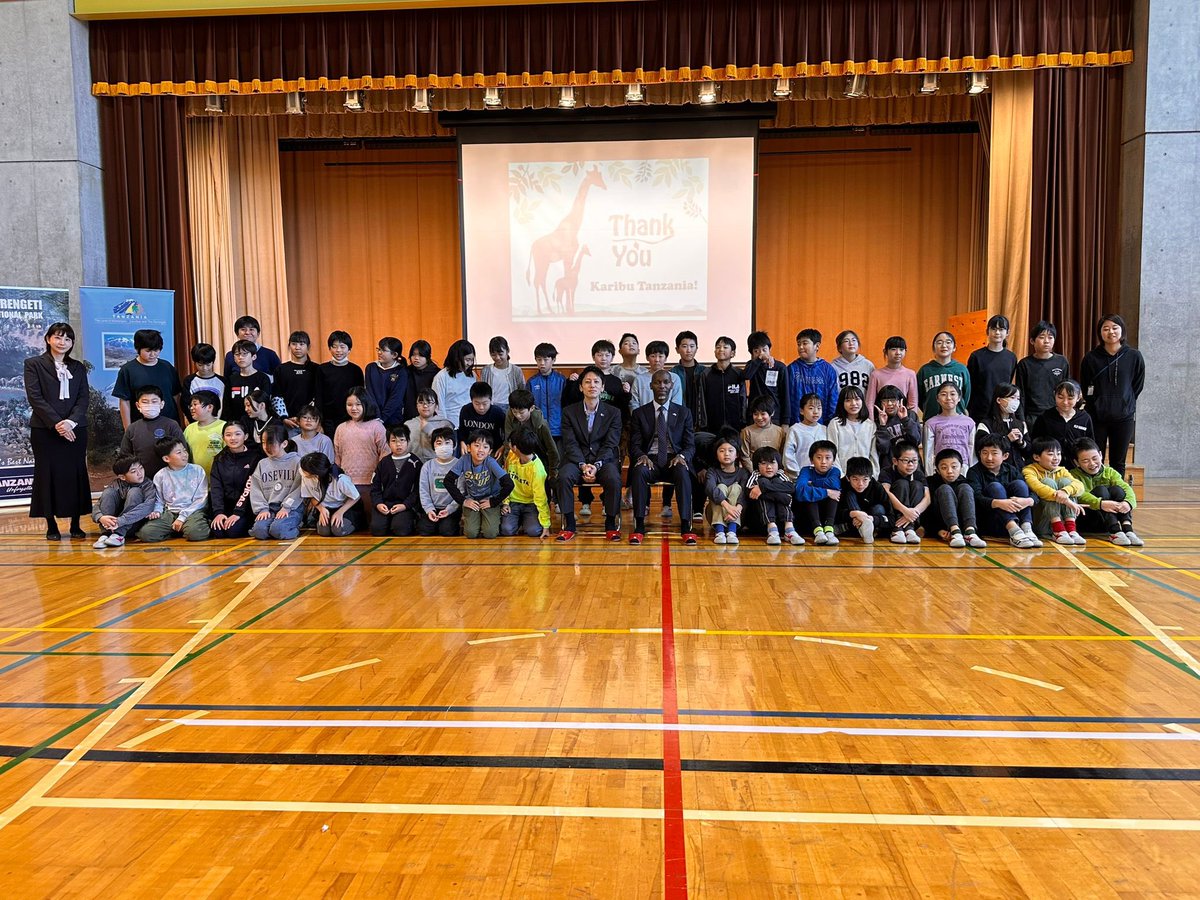 UbaloziJapan's tweet photo. On December 4th, 2024, Embassy officials visited Sakuragaoka Elementary School in Setagaya Ward, Tokyo, for a cross-cultural event and were warmly received by Vice Principal, Mr. Yamano accompanied by several teachers. The event provided an opportunity for 150 students and school staff to explore Tanzania’s geography, culture, food, language, tourist attractions, while also learning basic Swahili phrases.

During the Q&A session, students engaged actively, asking questions in both Japanese and English to explore the similarities and differences between the two countries while gaining insights into the role of the Embassy and its diplomatic staff. The students also presented a group project showcasing how Japanese people celebrate the four seasons, focusing on seasonal foods, traditions, and festivals.

@mfa_tanzania