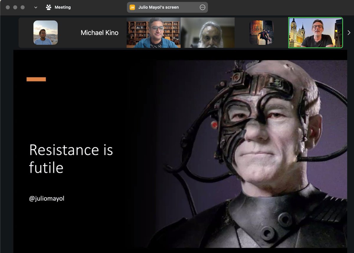 drskyind's tweet image. RESISTANCE IS FUTILE!!!

enlightening session by @juliomayol on &apos;Generative AI &amp;amp; Academic Surgery&apos; . Brilliant insights into the future of AI in surgical education and innovation. Thought provoking 
@Dhananjayasha19 @drvikeshagrawal @somedocs @TomVargheseJr @Ssuhani_surgeon