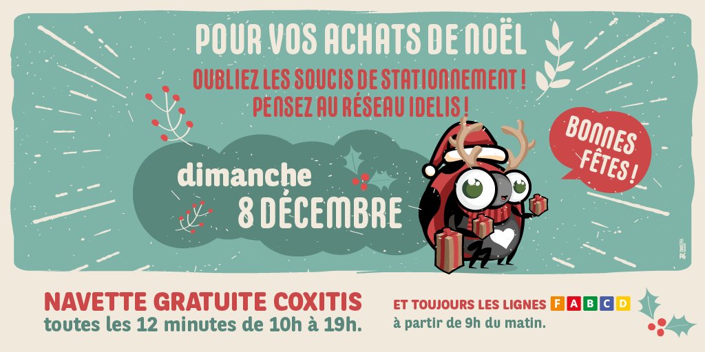 🎁 Pour réaliser vos achats en centre-ville et profiter des animations de Noël, utilisez la navette gratuite Coxitis ! Les dimanches 08, 15 et 22 décembre, la navette circulera de 10h00 à 19h00, toutes les 12 minutes ➡️ idelis.fr/idelis-vous/co…

#villedepau #bus @ville_pau