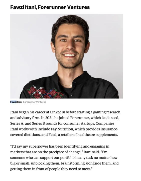 ForerunnerVC's tweet photo. Way to go @fawzitani ⚡️
https://t.co/pO0xRJfTQ4 https://t.co/5HAL3qY6Uw