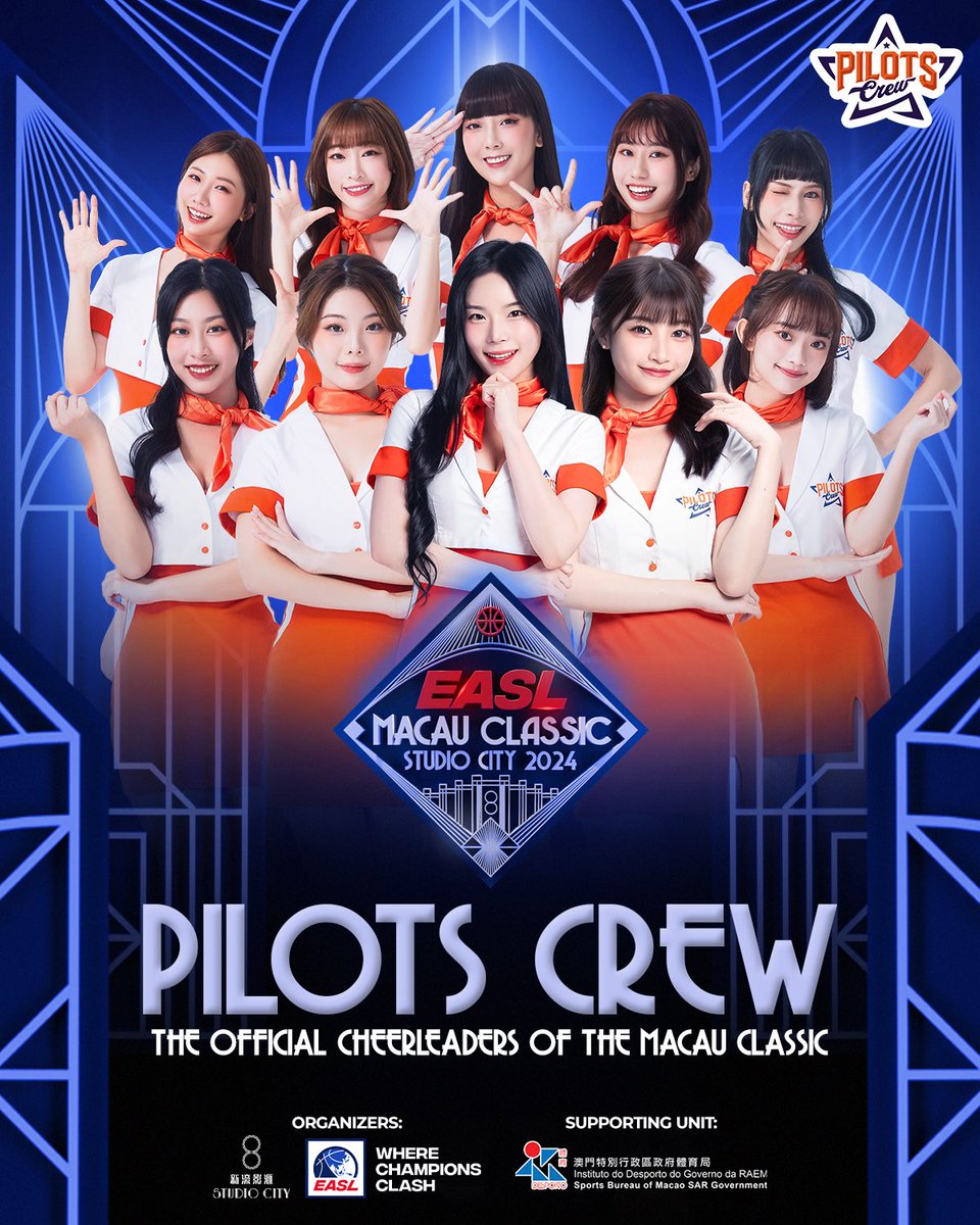 EASLofficial's tweet photo. The Pilots Crew land in Macau soon as EASL’s Official Cheerleaders of the Macau Classic!
🎟️ Grab your tickets now: https://t.co/r4OiFf5TF8
#EASL #WhereChampionsClash #StudioCity #PilotCrew https://t.co/scfB6oeEJt