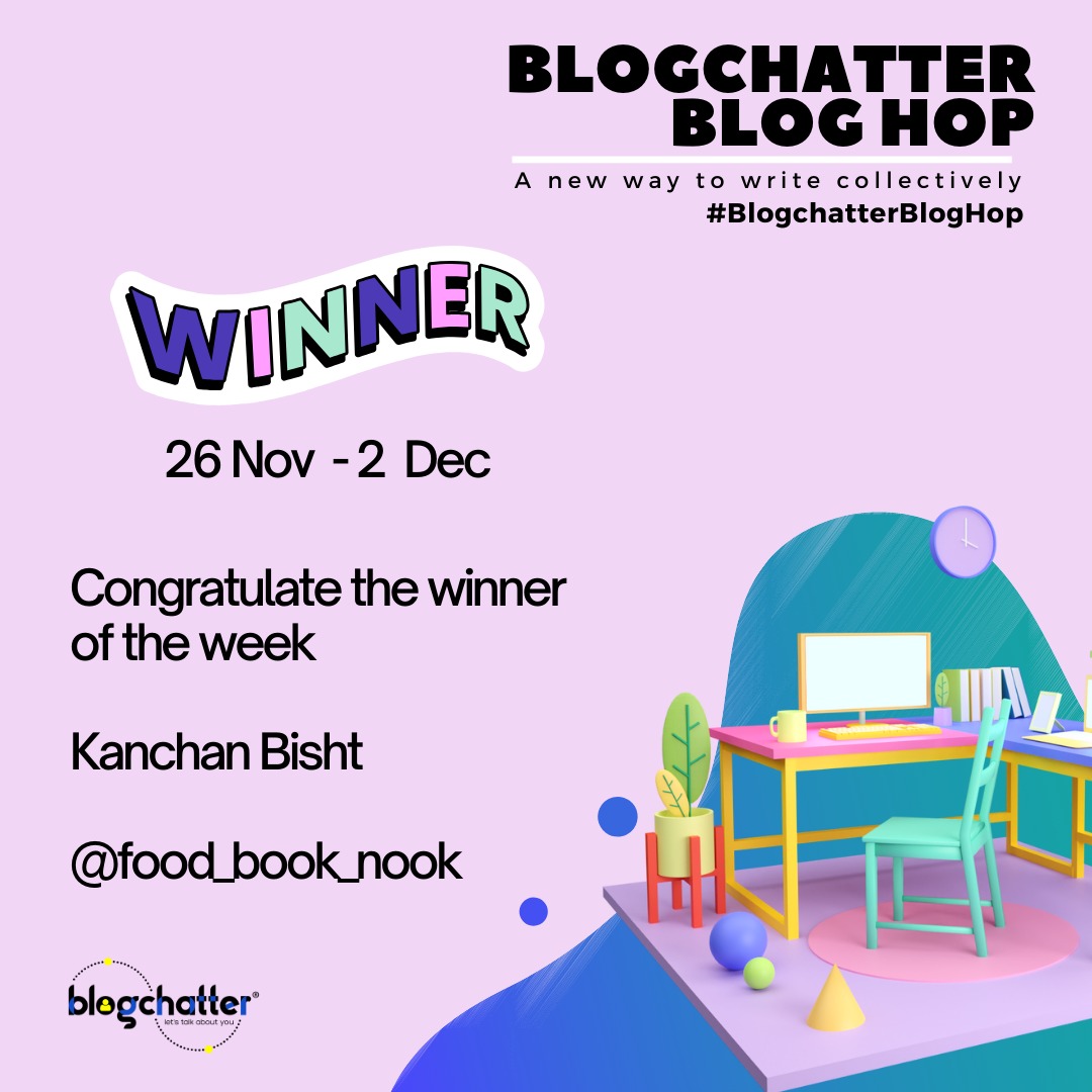Blogchatter® (@blogchatter) on Twitter photo The weekly #BlogchatterBlogHop winner is here!
Congratulations to Kanchan <a href="/food_book_nook/">Kanchan Bisht</a>!
Reward points would be added to your wallet soon.
Read the wining entry here: theblogchatter.com/blogrolls/from… The weekly #BlogchatterBlogHop winner is here!
Congratulations to Kanchan <a href="/food_book_nook/">Kanchan Bisht</a>!
Reward points would be added to your wallet soon.
Read the wining entry here: theblogchatter.com/blogrolls/from…