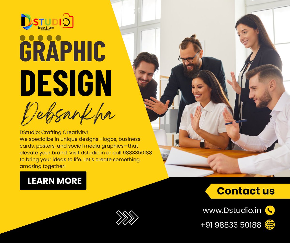 DesignByDStudio's tweet photo. Transform Your Brand with Custom Graphic Designs!
At DStudio, we create eye-catching logos, social media graphics, business cards, and more. Elevate your brand with professional designs that make a lasting impact!
📞 Call: 9883350188 | 🌐 https://t.co/TPPMG3X7bb
#GraphicDesigner https://t.co/jEVAZmkjc3