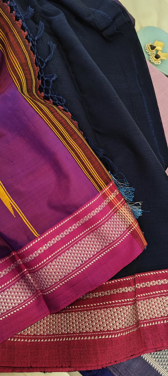 hippierutu's tweet photo. Navy Blue Ilkal Handloom Saree 
DM to Buy https://t.co/EDngU7eMDP