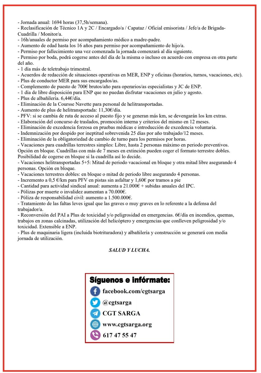 Gran día para los/as BBFF ARAGÓN. 
Tras 11 meses de dura negociación y peleando hasta el último minuto, CGT Sarga ha votado a favor del II convenio colectivo, consiguiendo, entre otras cosas, la categoría de BBFF. 
Ahora queda que la plantilla lo refrende en un referéndum.