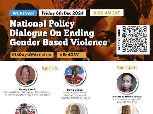 #DYK -<a href="/KNBStats/">KNBStats</a> indicate 45% of women aged 15–49 have experienced physical violence 
mostly from their husbands or intimate partners?
Let’s work together to END Violence against Women &amp; Girls in Kenya!!! #16DaysOfActivism
Register here -> 
amref.zoom.us/webinar/regist…
<a href="/Power2YouthKe/">Power To Youth Kenya</a>