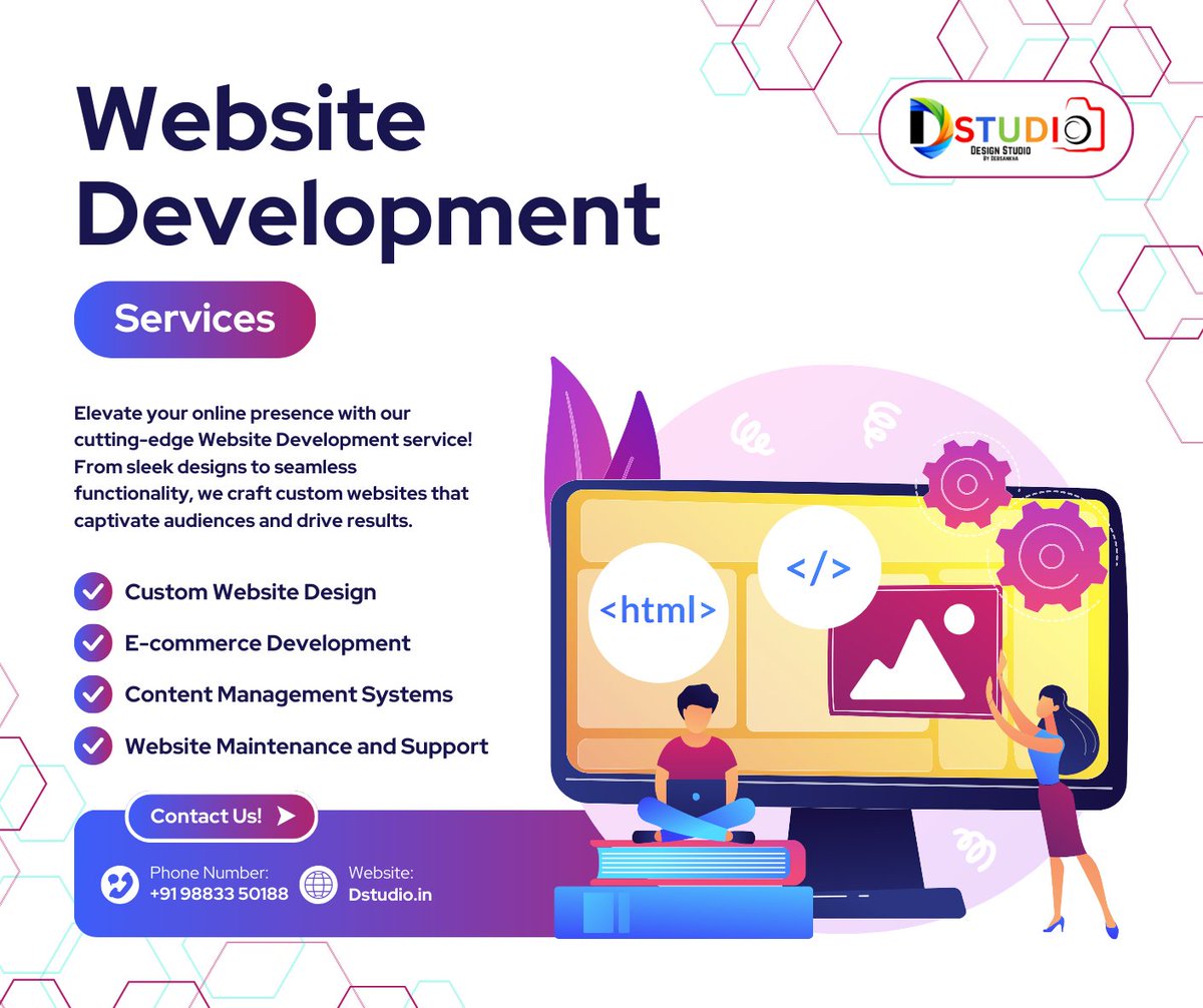 DesignByDStudio's tweet photo. 💻 Build Your Online Presence with a Stunning Website!

At DStudio, we create responsive, user-friendly websites tailored to your brand. Let's bring your vision to life with a website that works for you!

📞 Contact: 9883350188
🌐 https://t.co/TPPMG3X7bb https://t.co/P3BNbg4pCi