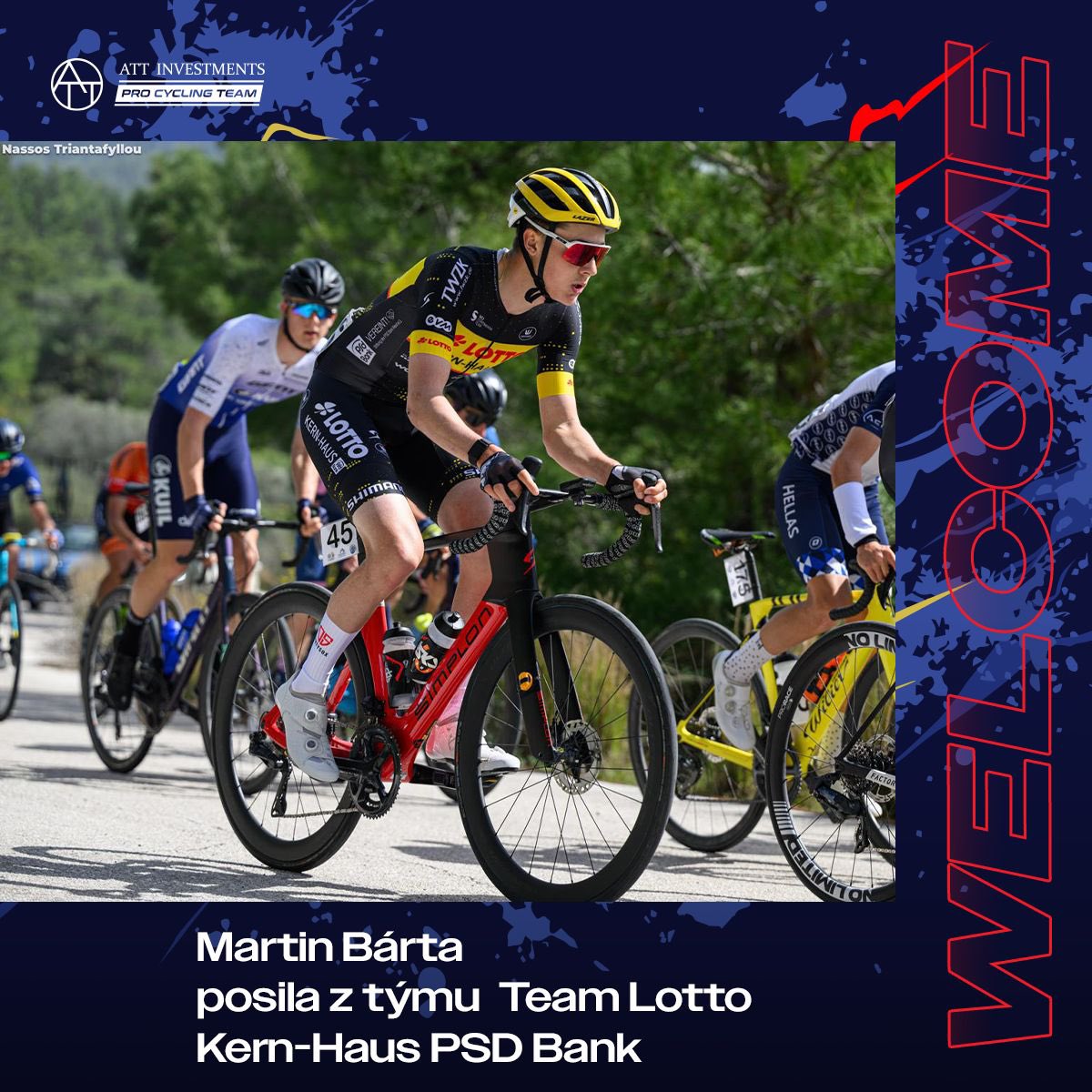 jsmeteam's tweet photo. Martin Bárta je jedni z benjamínků týmu! Martin přichází německého Lotto Kern-Haus PSD Bank! Vítej mezi námi Martine! 🚴‍♂️🚴‍♂️💨💨 #jsmeteam #cycling #cyclingtransfer https://t.co/7t9pMqy0hv