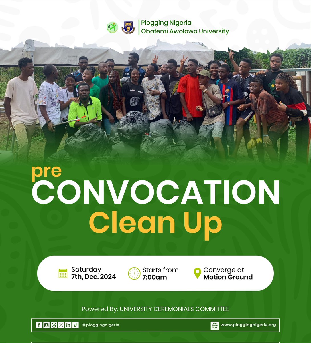 ploggingnigeria's tweet photo. Hello, Sustainability Enthusiasts!๐ฅณ
It's almost timeee for the most celebrated PES week!๐คฉ๐คฉ
To get into the feel, here's a teaser plog for you.๐
Tell a friend and see you soon.๐
#PloggingNigeria #WeKeepFitToKeepClean #FitPeopleInCleanCommunities #PreConvocationPES https://t.co/bCLtPgw85a
