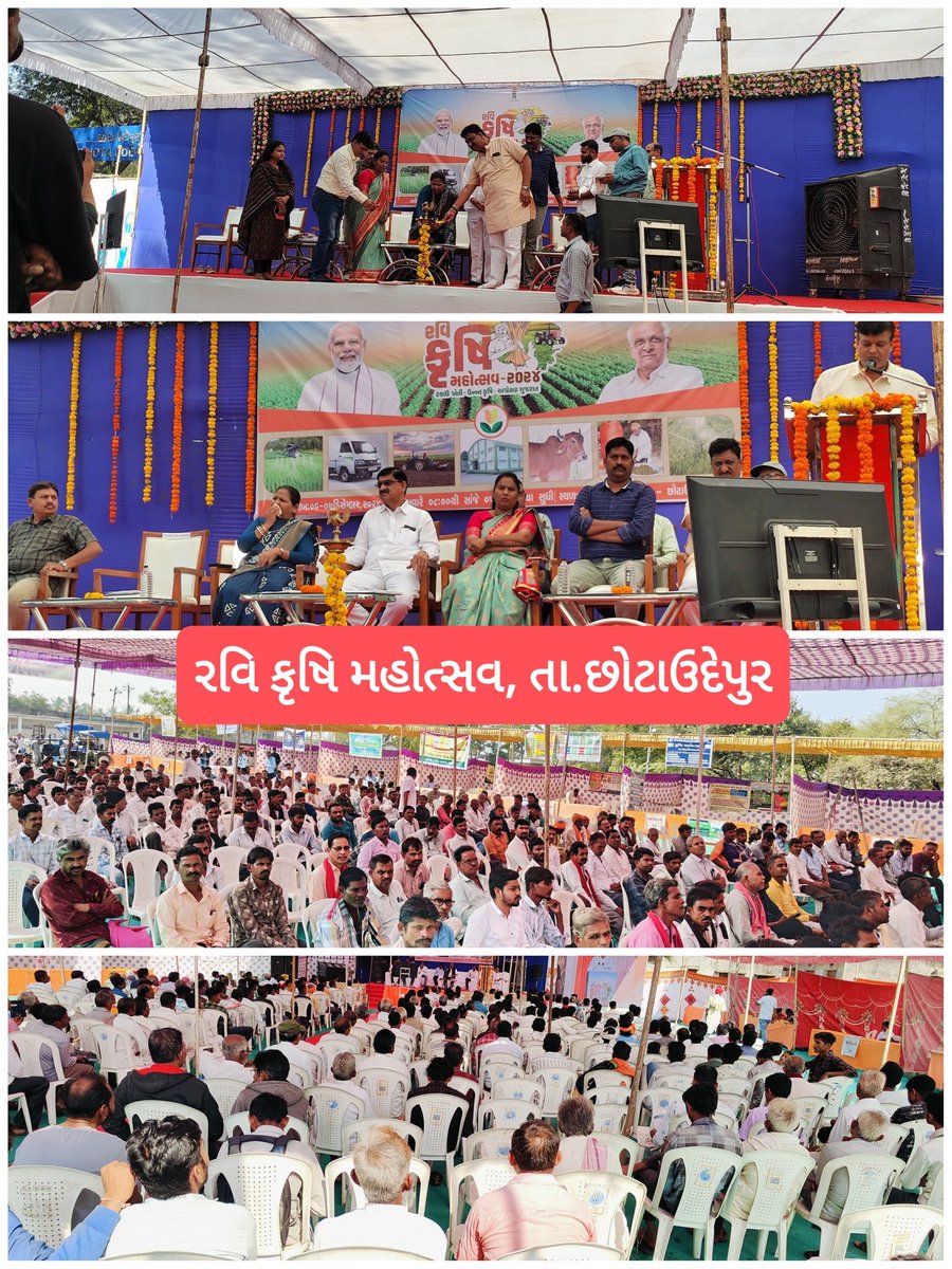DISTRICTAG71569's tweet photo. રવિ કૃષિ મહોત્સવ-૨૦૨૪ અંતર્ગત છોટાઉદેપુર જિલ્લાના તમામ તાલુકાઓમાં કૃષિ મેળા,કૃષિ સેમિનાર અને કૃષિ પ્રદર્શનનું આયોજન હાથ ધરવામાં આવેલ જેમાં મોટી સંખ્યામાં ખેડૂતોએ ભાગ લીધો હતો... https://t.co/Fh1ntfinEm