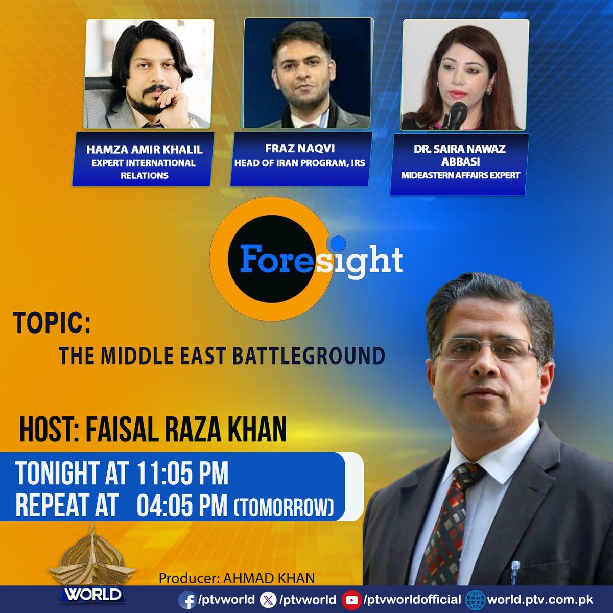 SayedHamzaAmir's tweet photo. I will be on air today at 4 PM on PTV World as I delve into the Middle East Front. I will discuss the ongoing conflict in Syria, the recent ceasefire between #hezbollah‌ and #Israel, the ICC's issuance of arrest warrants against Netanyahu, and #Trump's new ME advisor, Boulos. https://t.co/r1zdcxQiyQ