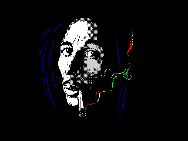 TLtwg's tweet photo. #ZXSpectrum #Art from #r0m
More of r0m’s magic.
Top left- Bob Marley
Top right- Matrix
Bottom left- Biocycle
Bottom right- hellclowns 1, 2 https://t.co/jC2kcU5hGe
