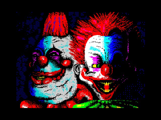 TLtwg's tweet photo. #ZXSpectrum #Art from #r0m
More of r0m’s magic.
Top left- Bob Marley
Top right- Matrix
Bottom left- Biocycle
Bottom right- hellclowns 1, 2 https://t.co/jC2kcU5hGe