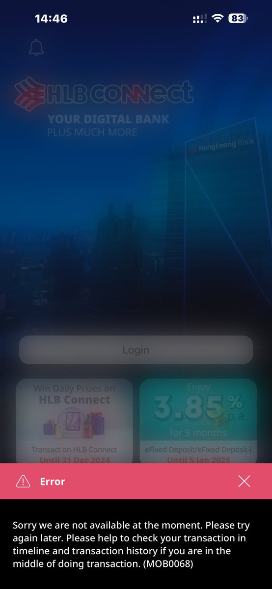 IPPABX's tweet photo. @MYHongLeong I can’t access hong leong apps and web , what’s going on https://t.co/uBgeUIR2iq