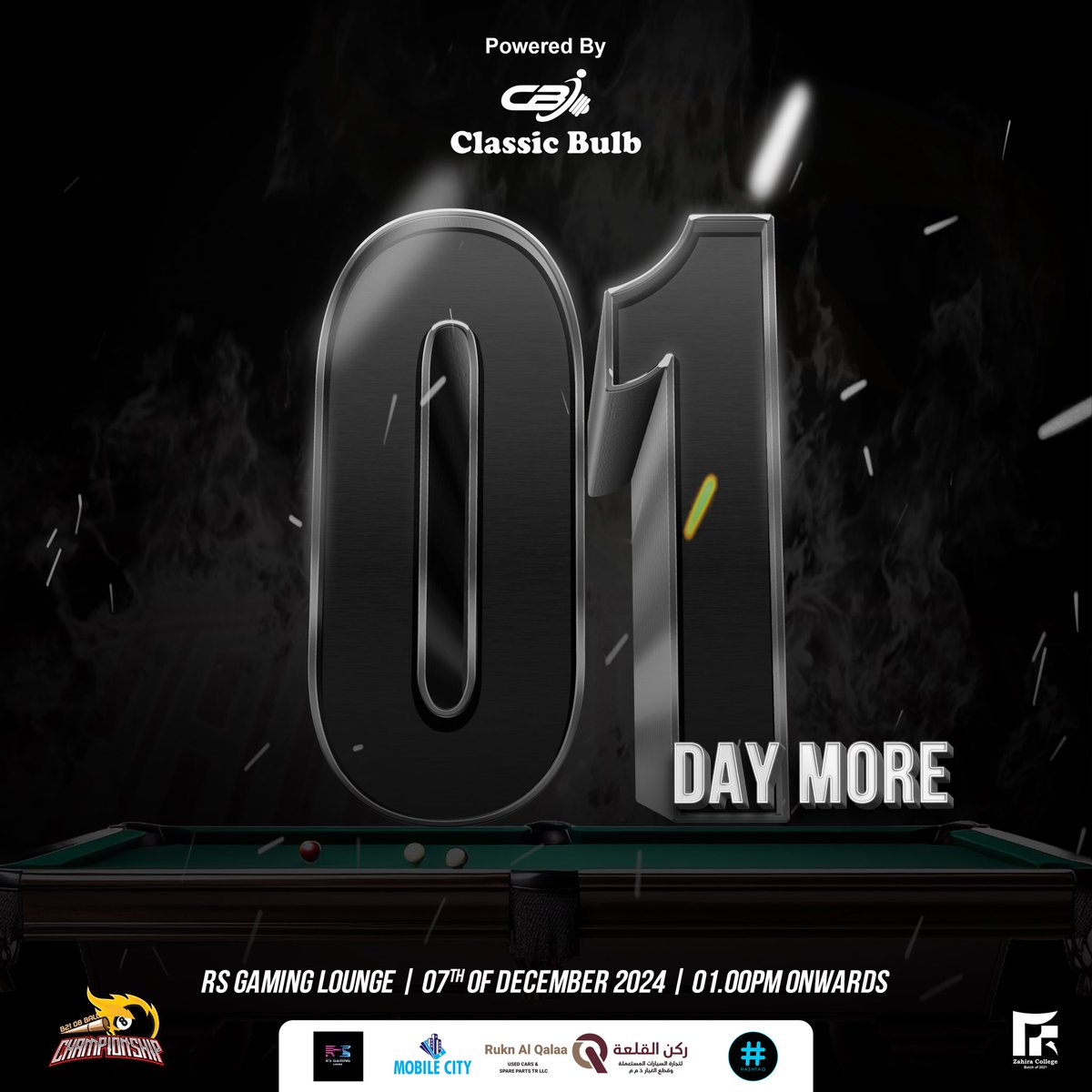 zccbatch2021's tweet photo. Just 24 Hours to Go!
The wait is almost over! Tomorrow, we chalk up and play! Zahira College Batch of 2021 brings you B21 08-Ball Championship 2024, powered by Classic Bulb.

📍 RS Gaming Lounge
🗓️ 07th December 2024
🕑 01:00 PM onwards

#B21 #1DayToGo #8BallChampionship https://t.co/KqxuanSq3E