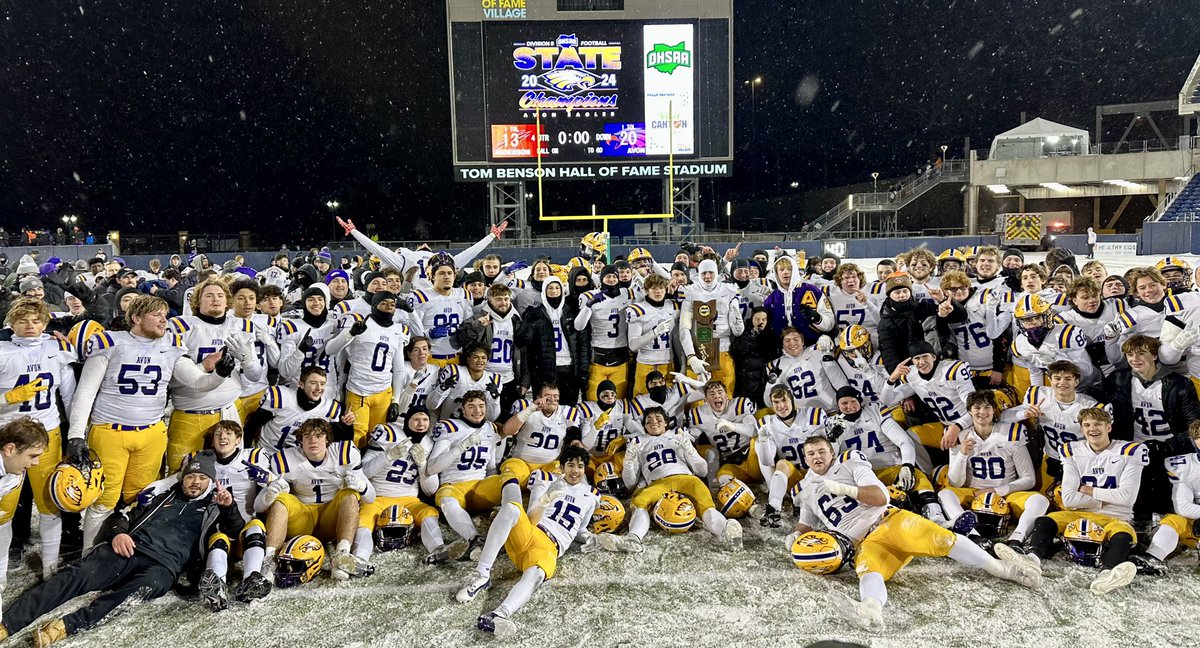 It was an unforgettable night at Tom Benson Hall of Fame Stadium on Thursday.

In a “snow bowl” classic, Avon outlasted Anderson 20-13 to win its first state title in school history.

Check out the highlights below! ⬇️ 

🎥: youtu.be/Jms81I2pmYU?si…