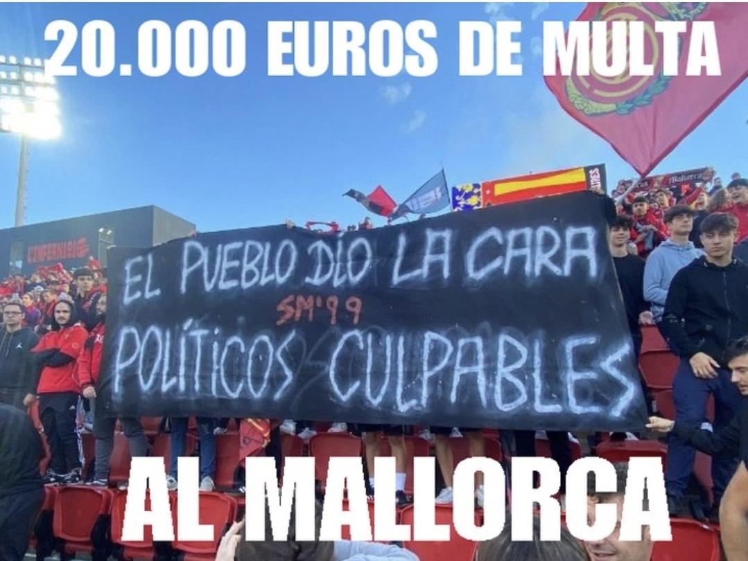 20.000 euros de multa por esta pancarta en Mallorca. Ni con Franco había tanta represión ideológica.