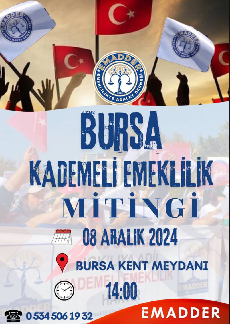 <a href="/mesutyar/">Mesut Yar</a> Günaydın Mesut Bey #NeKonuşalım tabiki bıkmadan usanmadan gasp edilen haklarımızı ve Kademeli Emeklilik hakkımızı konuşalım‼️ <a href="/EmadDernegi/">EMEKLİLİKTE ADALET DERNEĞİ ⚖️</a> olarak diyoruz ki; İyiki varsınız sesimiz oluyorsunuz teşekkür ederiz. 

8 Aralık Bursa’da Emadderin 5.mitingi var‼️Kademeli Emeklilik