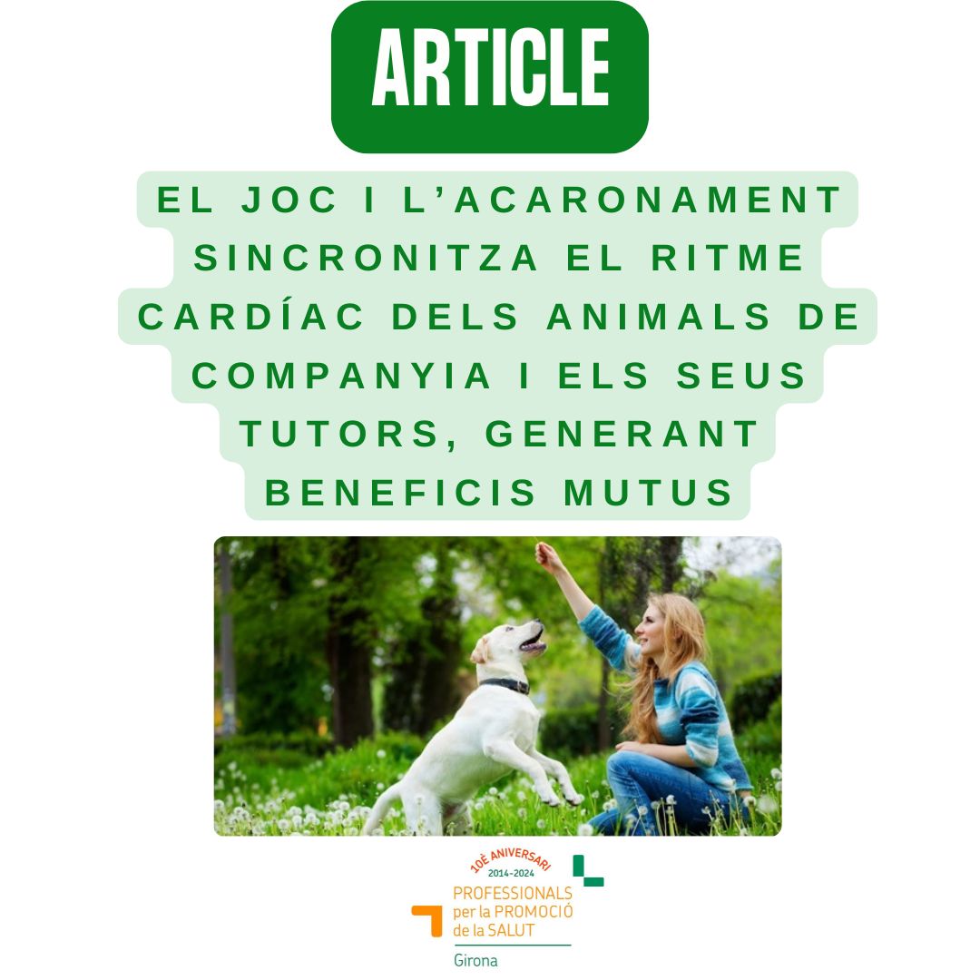 PromoSalutGi's tweet photo. 💓Nou article💓 "El joc i l’acaronament sincronitza el ritme cardíac dels animals de companyia i els seus tutors, generant beneficis mutus"
💓 escrit per Alexandra Gonzàlez Cateura
Veterinària

Sabies que jugar o acariciar el teu gos pot sincronitzar els vostres ritmes cardíacs? https://t.co/AeZCkdDZyR