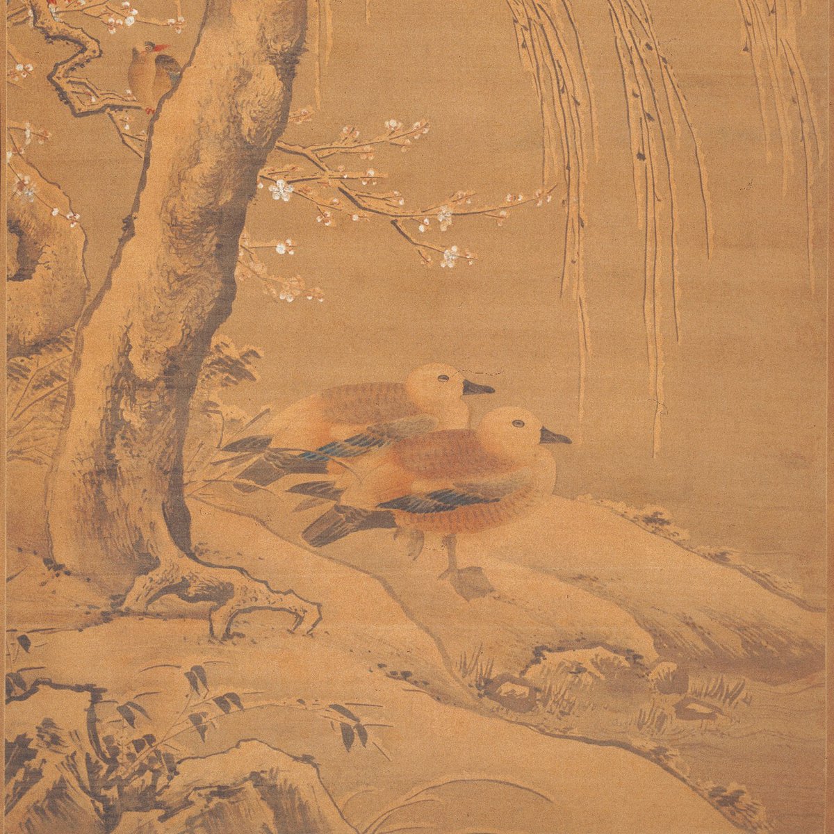 ShanghaiMuseum's tweet photo. Did you spot the snowflakes on the willow tree?❄
Today arrives the 21st of the #SolARTerms #Daxue, or heavy snow. Ming dynasty court painter Lü Ji (1477-?) depicted this tranquil scenery, where two wild ducks called fu are resting under the willow tree embedded with snow. https://t.co/WcPqenPava