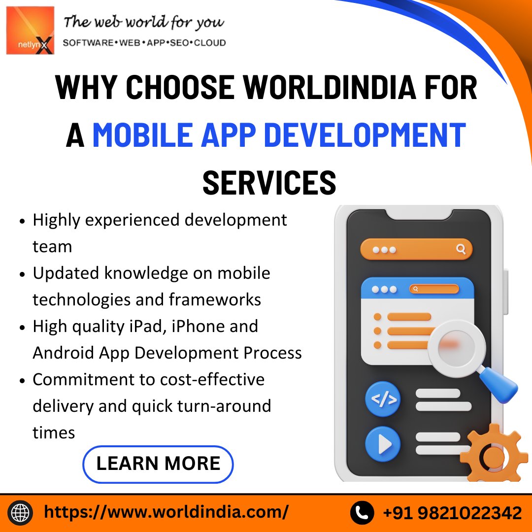 wrldindia's tweet photo. Looking for the right team to turn your mobile app ideas into reality? At WorldIndia, we offer top-quality mobile app development services tailored to your needs. https://t.co/Tfgwsdpf4r
.
.
.
#worldindia #netlynxsolutions #MobileAppDevelopment #AppDesign #CustomApps https://t.co/E7IW9V4QE6