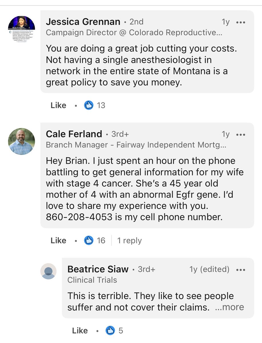 kenklippenstein's tweet image. The replies to Brian Thompson’s last post on LinkedIn — all from before the shooting — are a horror show