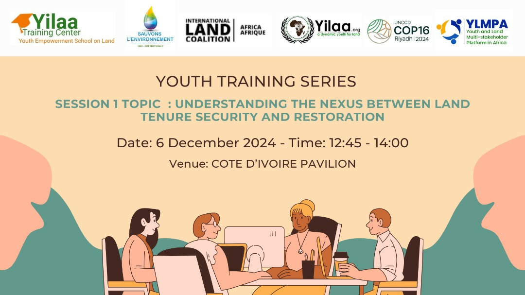 It's an exciting day at #COP16Riyadh 🎉 We’ll support CFN Senegal at the Senegal Pavilion for their 10:30 AM &amp; noon sessions, followed by YILAA &amp; the Youth Platform (YLMPA) at the Ivory Coast Pavilion at 1:00 PM. Let’s hope the entire region comes together in full support! 🌍