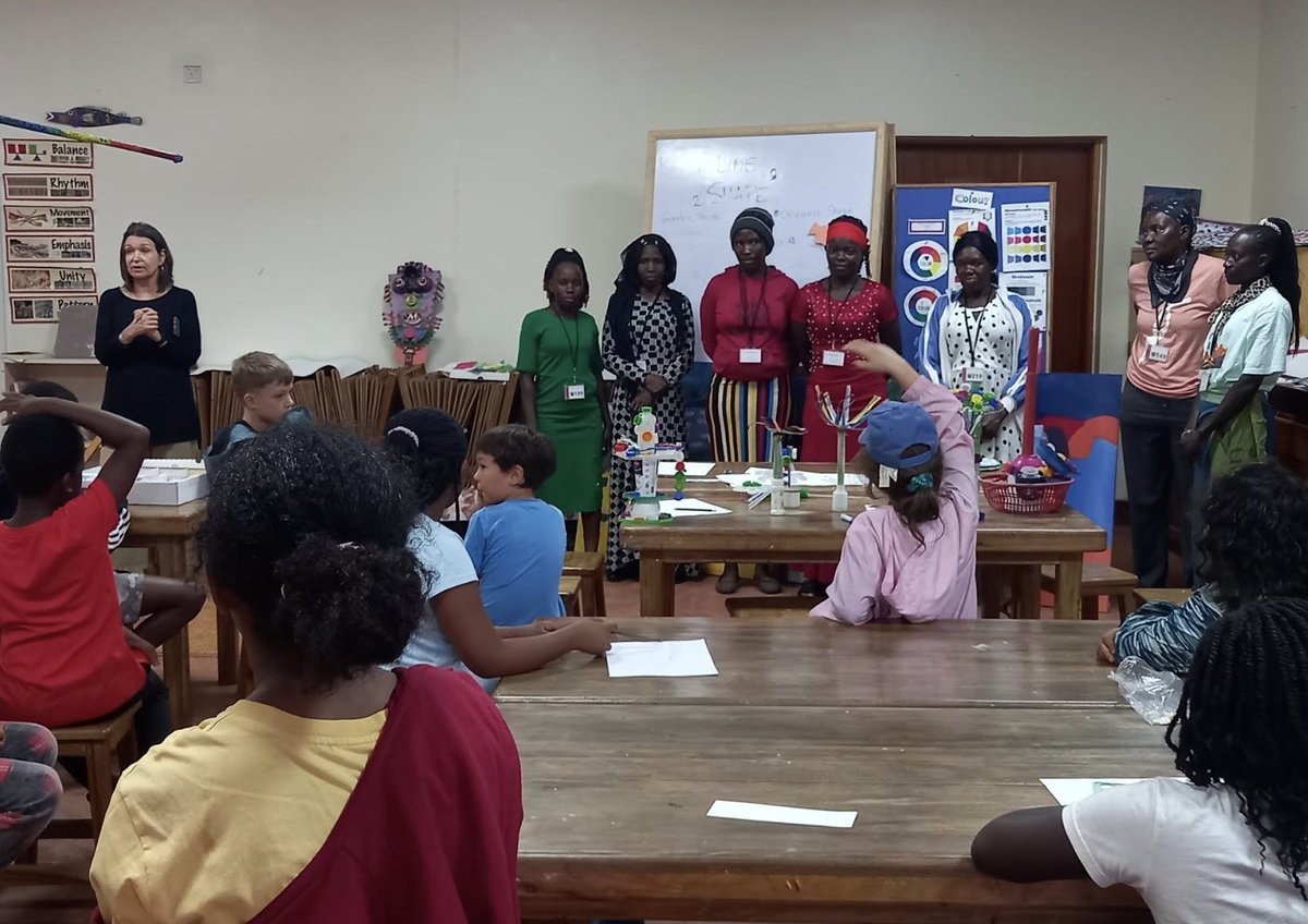 ISU_PYP's tweet photo. Future Forest Project, connecting #ISUGrade4 with a team of women who help keep plastic off the streets of Kampala. Great to see children &amp; adults working hard together to create beautiful forest-inspired plants &amp; creatures #ISUConnects #ISUContributes #IBPYP #PYPAction https://t.co/d5QpnmOyvr