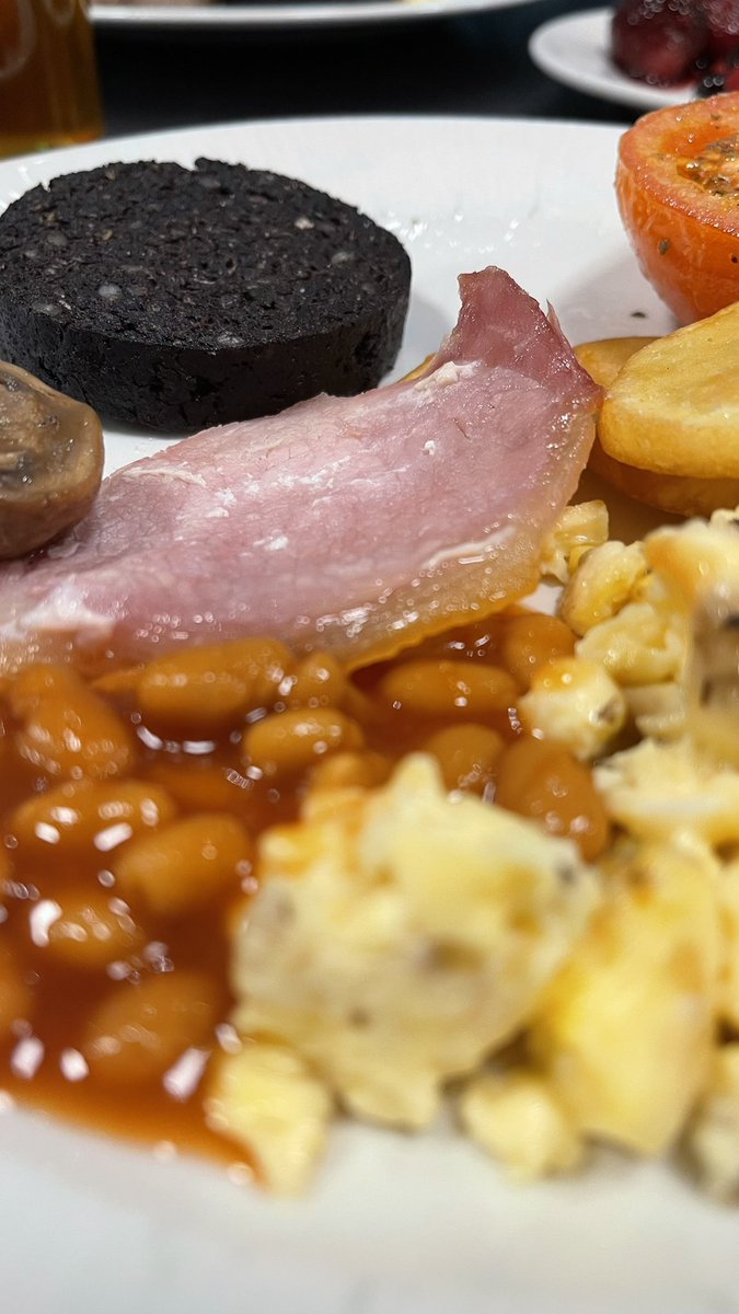 stlDenise3D's tweet photo. Going British for hotel breakfast. Glad I googled “black puddling” before I ate it. 🤣
#notpudding https://t.co/7iWb9Li6UP