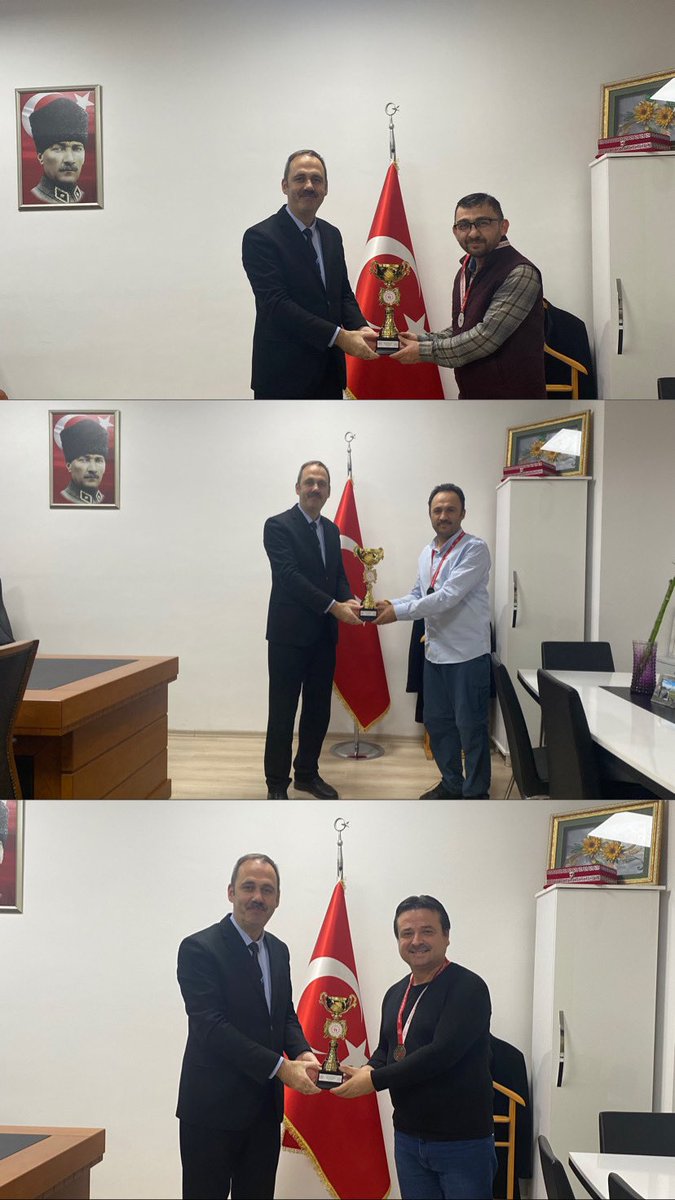 kestel_mem's tweet photo. İlçe Milli Eğitim Müdürümüz Cengiz Uç,24 Kasım Öğretmenler Günü Dart ve Masa Tenisi Turnuvasında derece alan öğretmenlerimizi makamında kabul etti ve madalyalarını takdim etti. https://t.co/eM2OlyAvSV