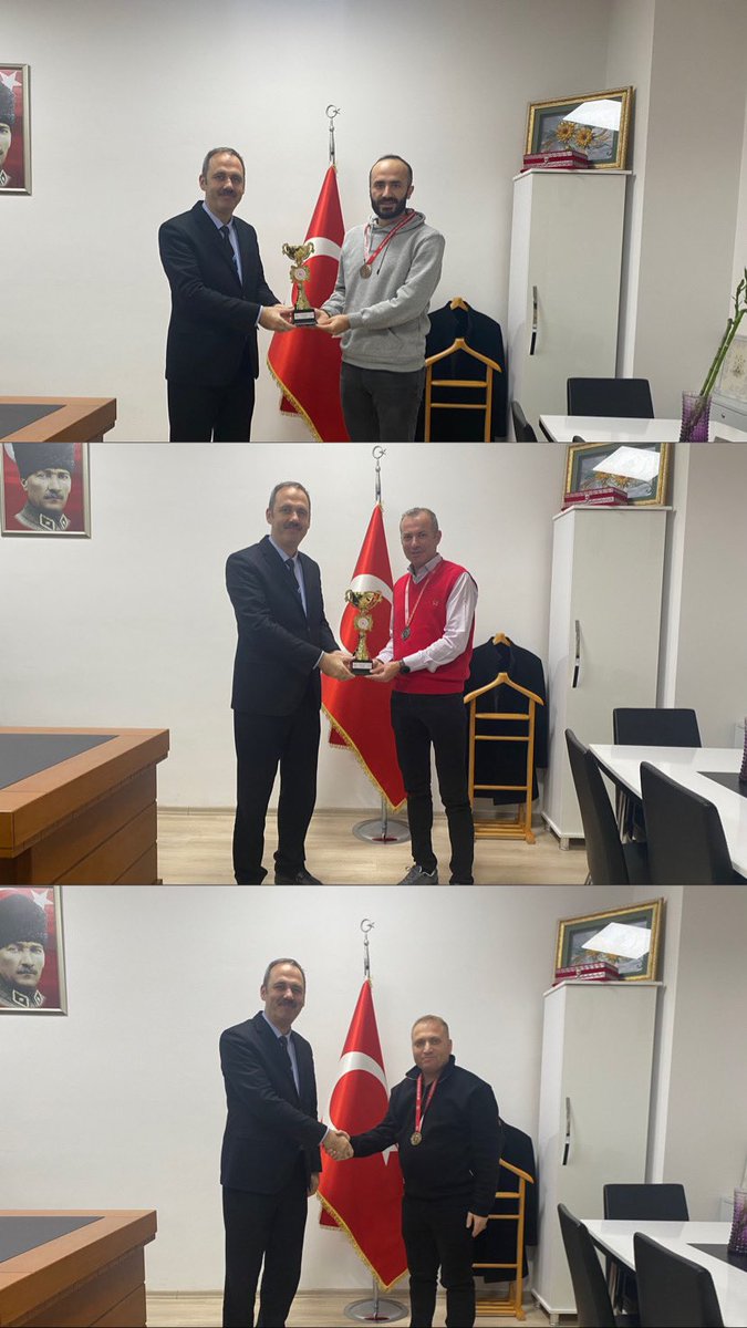 kestel_mem's tweet photo. İlçe Milli Eğitim Müdürümüz Cengiz Uç,24 Kasım Öğretmenler Günü Dart ve Masa Tenisi Turnuvasında derece alan öğretmenlerimizi makamında kabul etti ve madalyalarını takdim etti. https://t.co/eM2OlyAvSV