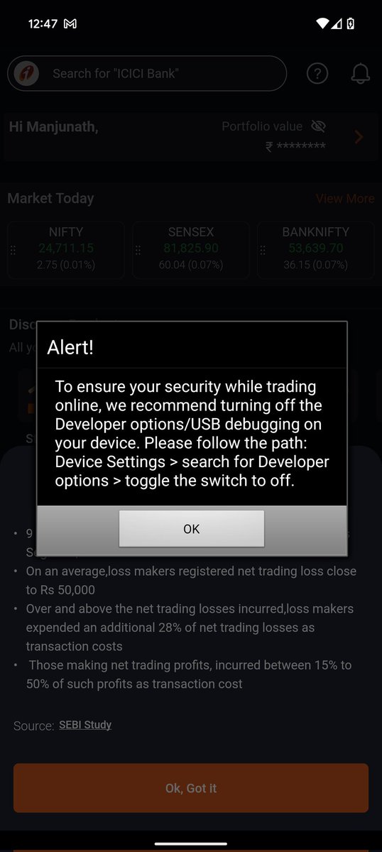 mpix47's tweet photo. So @ICICIBank dictates what setting we need to have on our phones to use their apps. May be I will stop using @ICICI_Direct 🤔
@ICICIBank_Care https://t.co/84bwr6htJ0