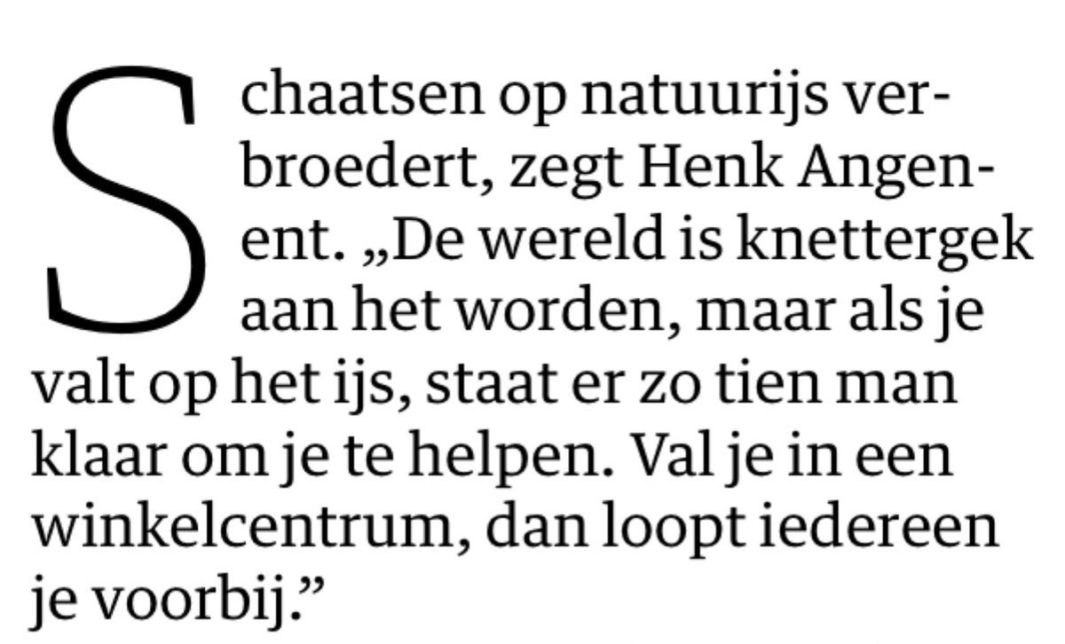 voshans's tweet photo. Henk #Angenent (57), winnaar van de tot nu toe laatste #Elfstedentocht (in 1997), vat het leven mét én zónder #natuurijs treffend samen (in NRC)…
#schaatsen https://t.co/q71GwB17nP