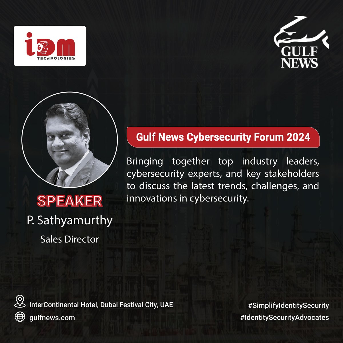 IdmTechnologies's tweet image. IDM Technologies is thrilled to be a Gold Sponsor at the exclusive Gulf News Cybersecurity Forum, in partnership with the UAE Cybersecurity Council! Join us on December 10th at the InterContinental Dubai Festival City.

VISIT - idm-technologies.com/events

#CybersecurityForum #UAE