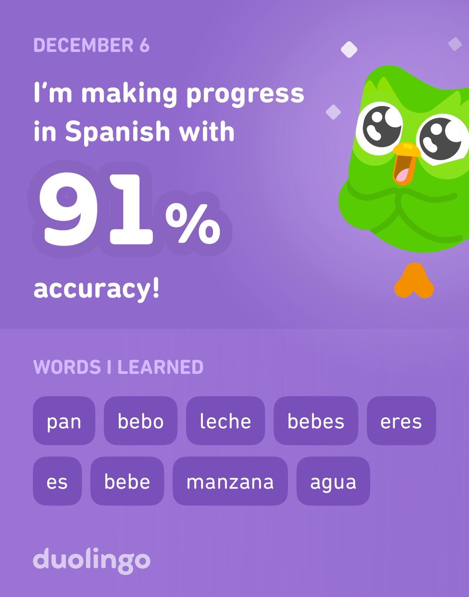 gigareview's tweet photo. I’m learning Spanish on Duolingo! It’s free, fun, and effective. https://t.co/3q0YV7gcnI