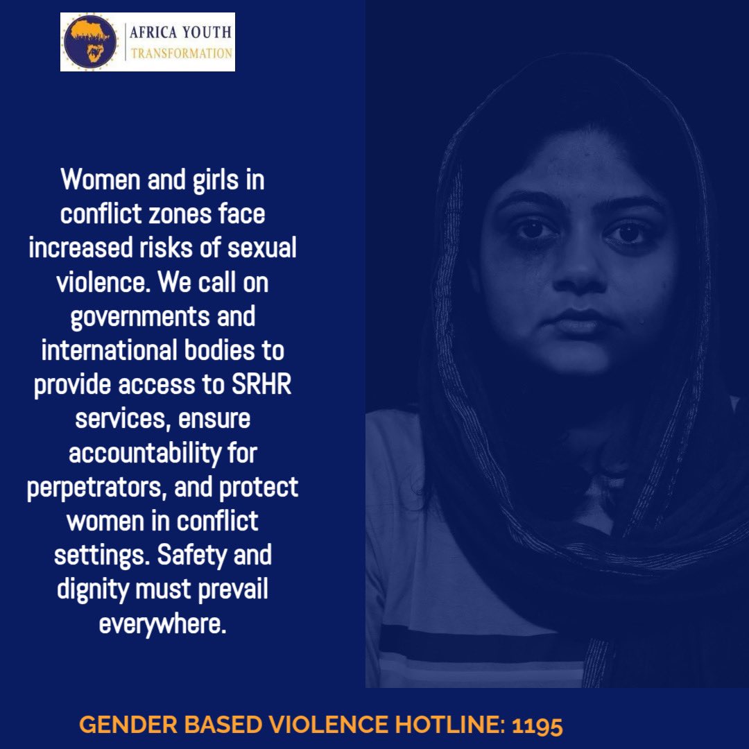 AYTransform_Ke's tweet photo. Safety and dignity for women in conflict zones are non-negotiable. Act now to end violence and ensure justice.

#EndGBV #SRHRForAll #StopSexualViolence #endconflictviolence #16daysofactivism https://t.co/Shzm7mExc4