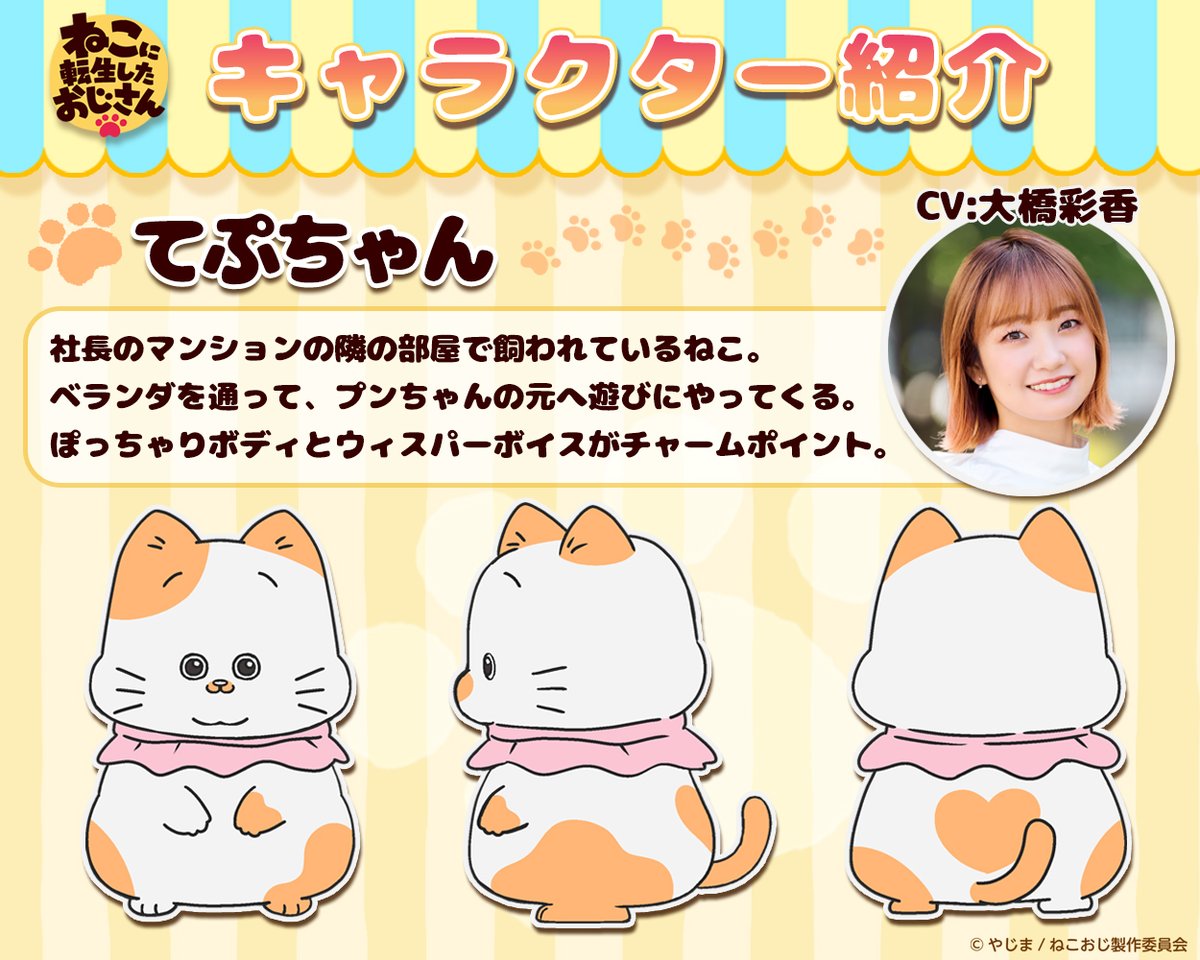 TVアニメ『#ねこに転生したおじさん』 🔈新キャラ紹介！ ＼ てぷちゃん