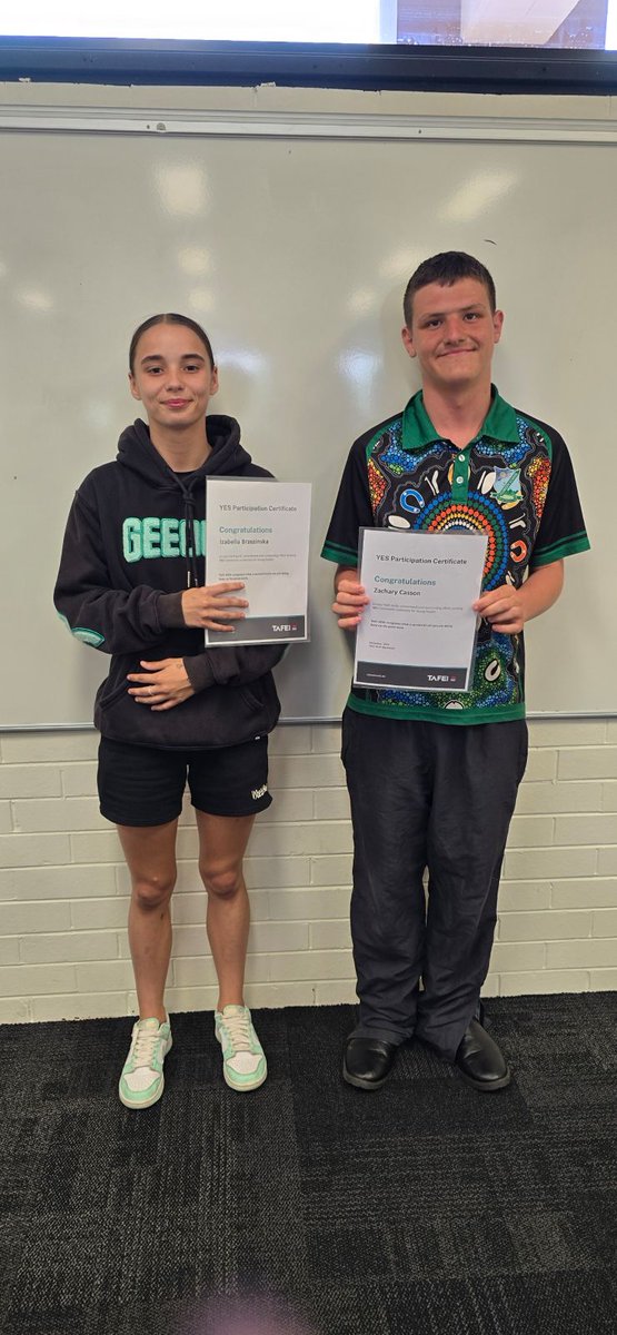 Congratulations Zac and Bella 👏 Graduating the YES
Community Leadership for Young People