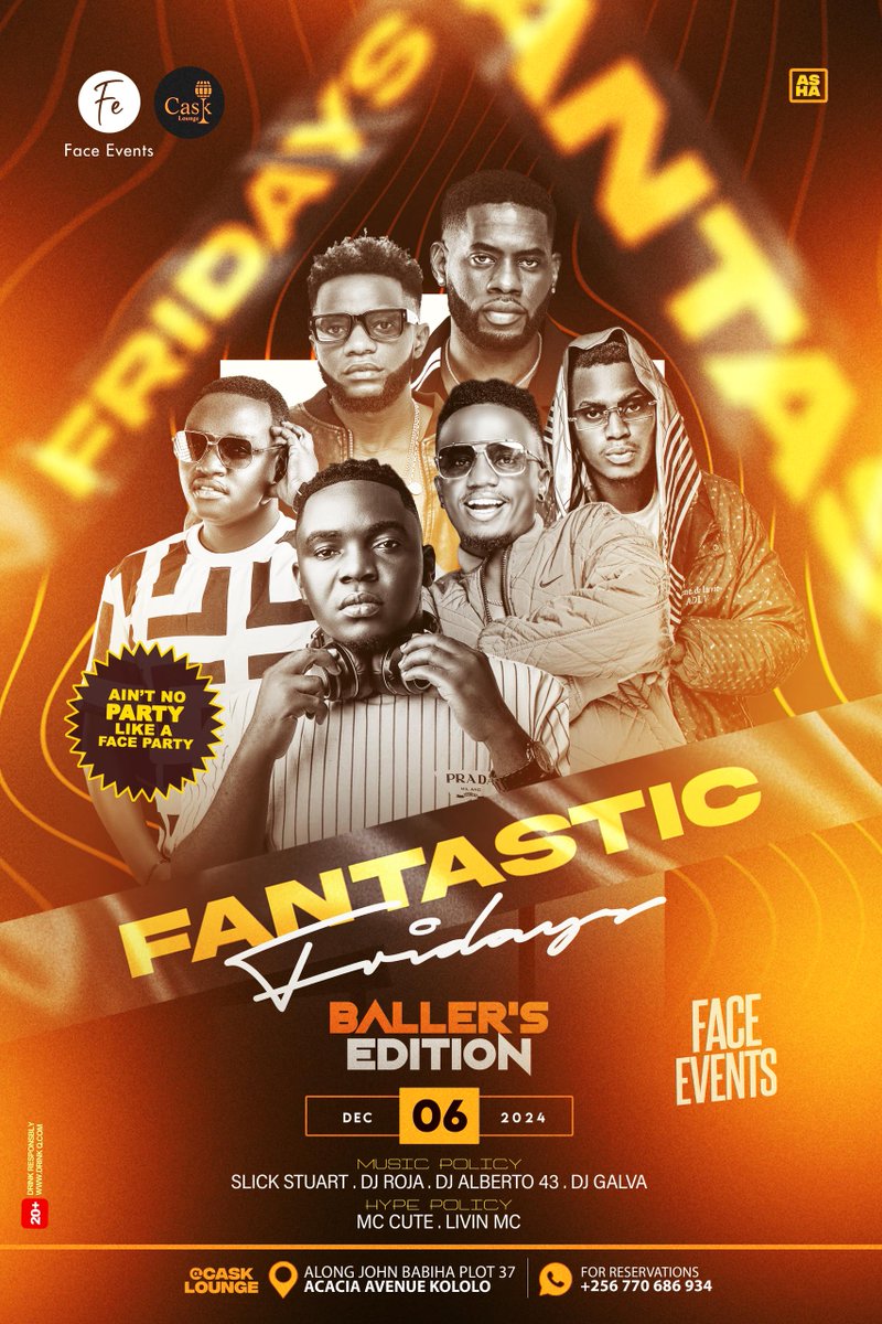 Face_EventsUG's tweet photo. The party is back again @CaskLoungeKla ,come through we kick start the weekend in style.
We have the best entertainers lined up to make you groove all night. 
#FantasticFridays https://t.co/9PWzHnxk76