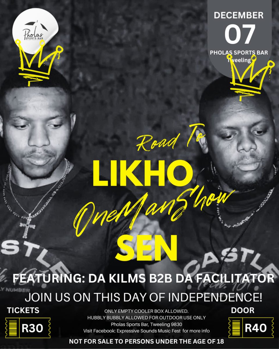FacilitatorDa's tweet photo. This coming Saturday we we are at Tweeling - Phola Sports Bar for my bro Likho Sen.

This is gonna be a massive jump🙌🏾🔥🔥 https://t.co/vohxE6G7e6
