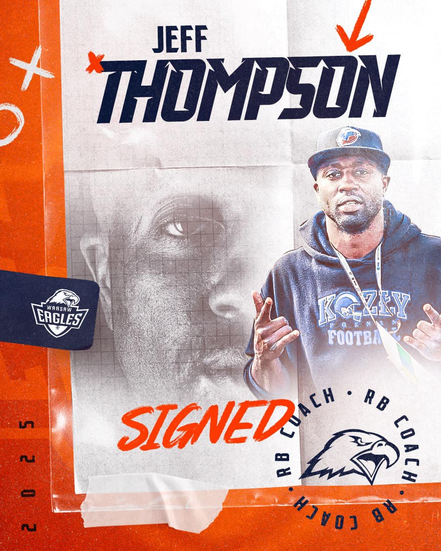 WarsawEagles's tweet image. 🏈 Deante Battle Head Coachem Warsaw Eagles w sezonie 2025! 🦅

🏈 Paweł Kaźmierczak pozostaje w sztabie Warsaw Eagles na sezon 2025! 

🏈 Jeff Thompson nowy trener Running Backów! 🦅

#StayHungry 🦅🔥
#PFL #polskafutbolliga #WarsawEagles2025 #nflpl