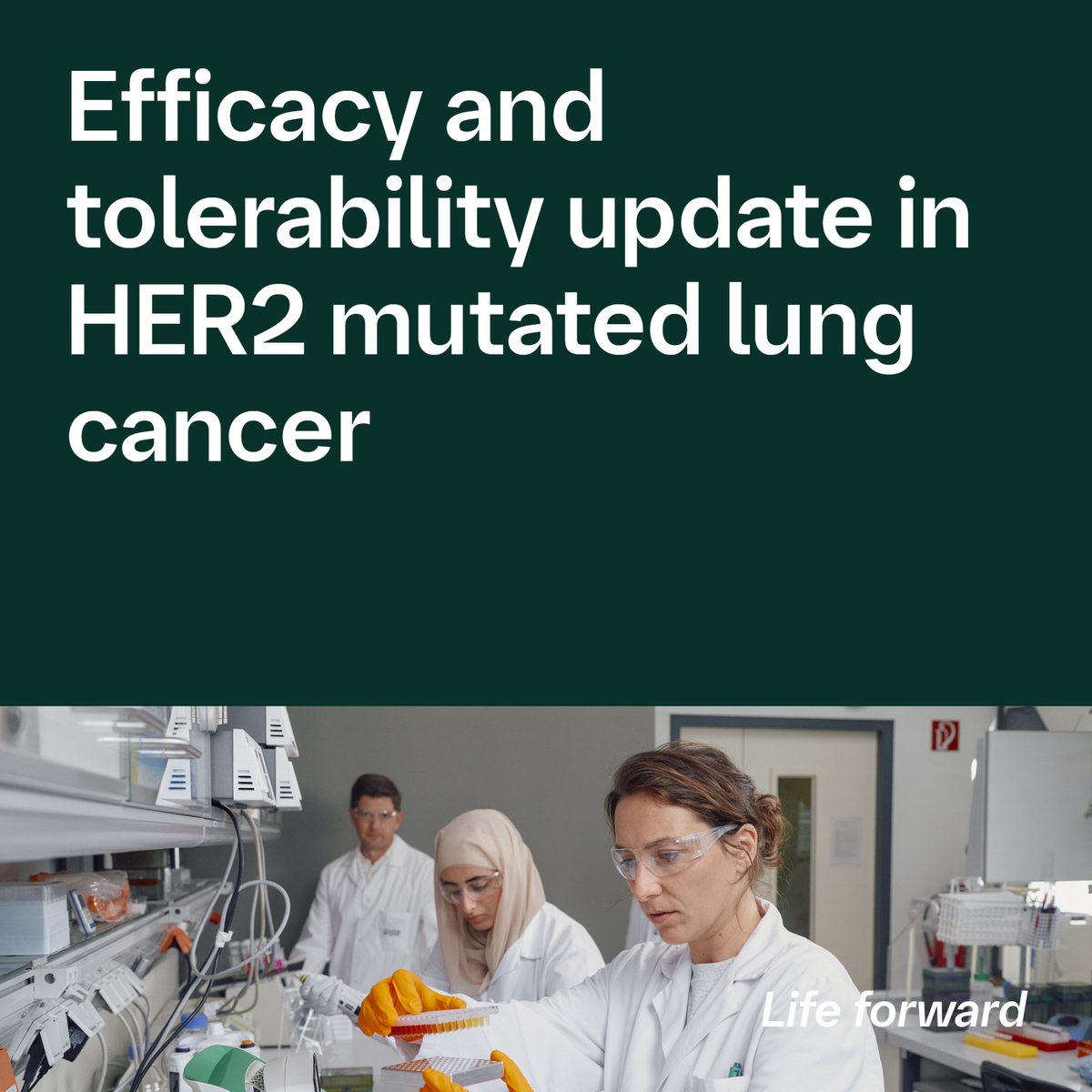 Boehringer's tweet image. #NEWS: We presented data on our targeted cancer therapy candidate in previously treated HER2 mutated lung cancer patients at #ESMOASIA24. Learn more: bit.ly/4glbDwe