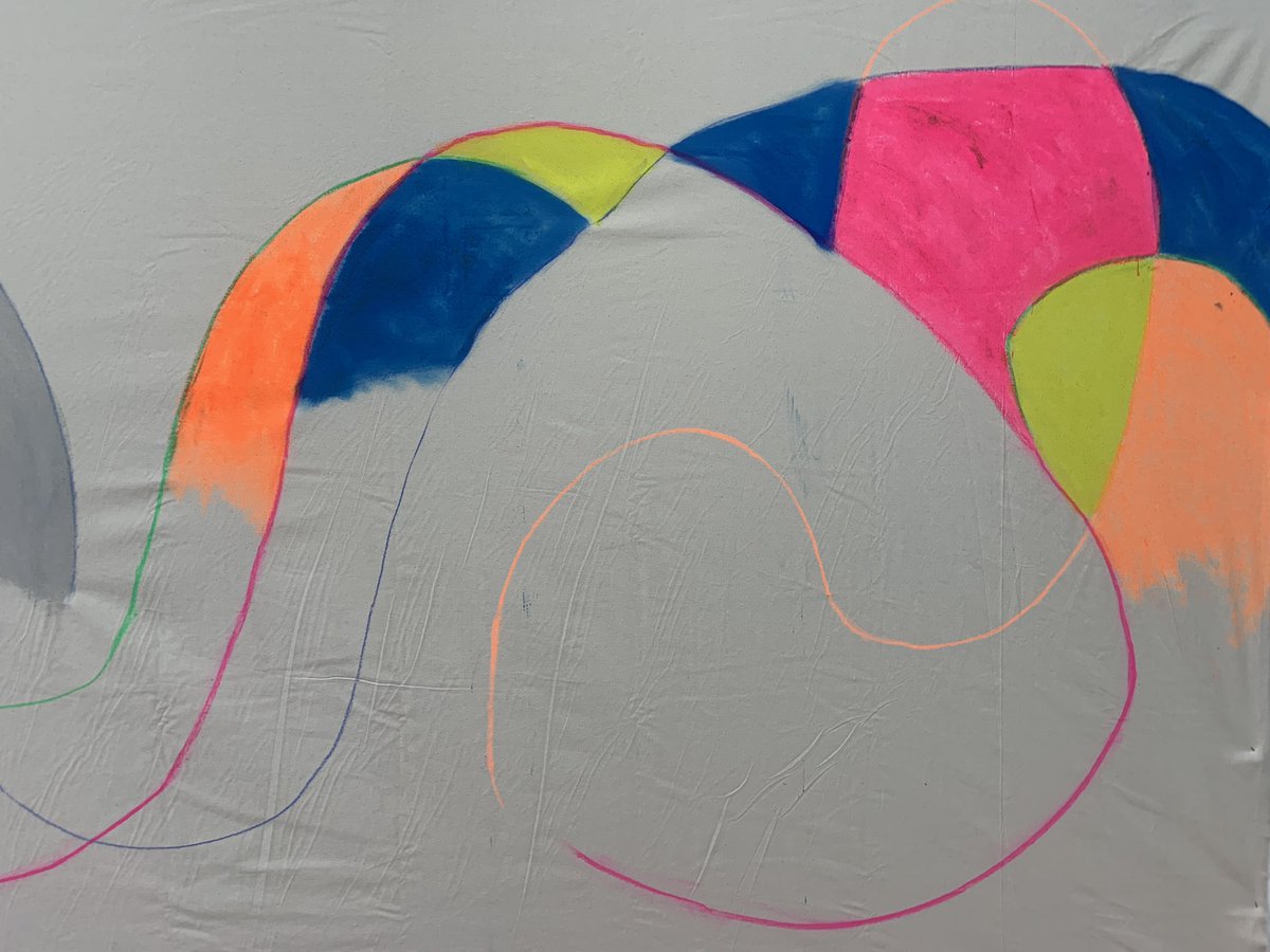 judith_walker1's tweet image. Continuing to work on my new canvas Gut Feelings II  with fluorescent pink and blue paint #art #contemporaryart #paste #grey #silver #lineforawalk #painting #sand #canvas #artiststudio @acme.art #yellow #orange #flourescent #pink #blue @bowelresearchuk #ibd #ibs #microbiome