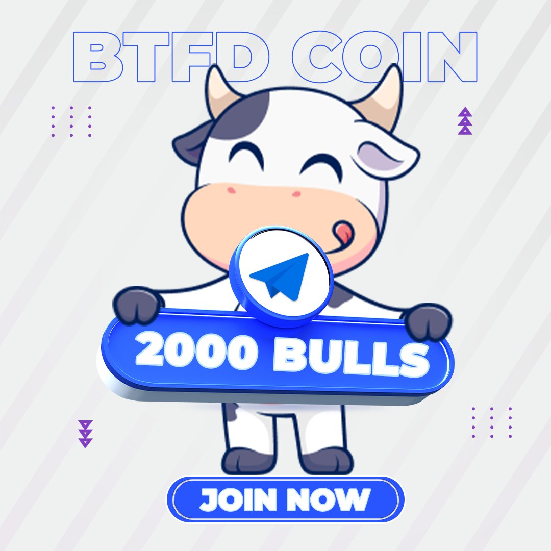 BTFD_COIN's tweet photo. 🐂 Bull Alert
We are now 2,000 Bulls strong on Telegram! 💬
Join the conversation and be part of the $BTFD Telegram group.

LFG Bulls! 
Together we are Unstoppable!! 🚀

Join the Telegram Channel Here: https://t.co/IWcUcC9ZnC

#BTFD #memecoin #TheBullsHerd #TelegramCommunity #LFG #Cryptopresale